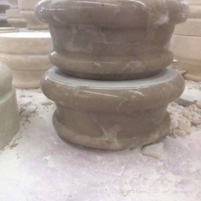 灰色大理石圓柱加工天然石材實心圓柱羅馬柱